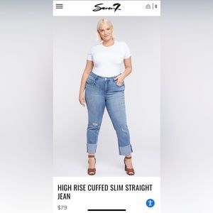 Seven High Rise Cuffed Slim Straight, Size 20